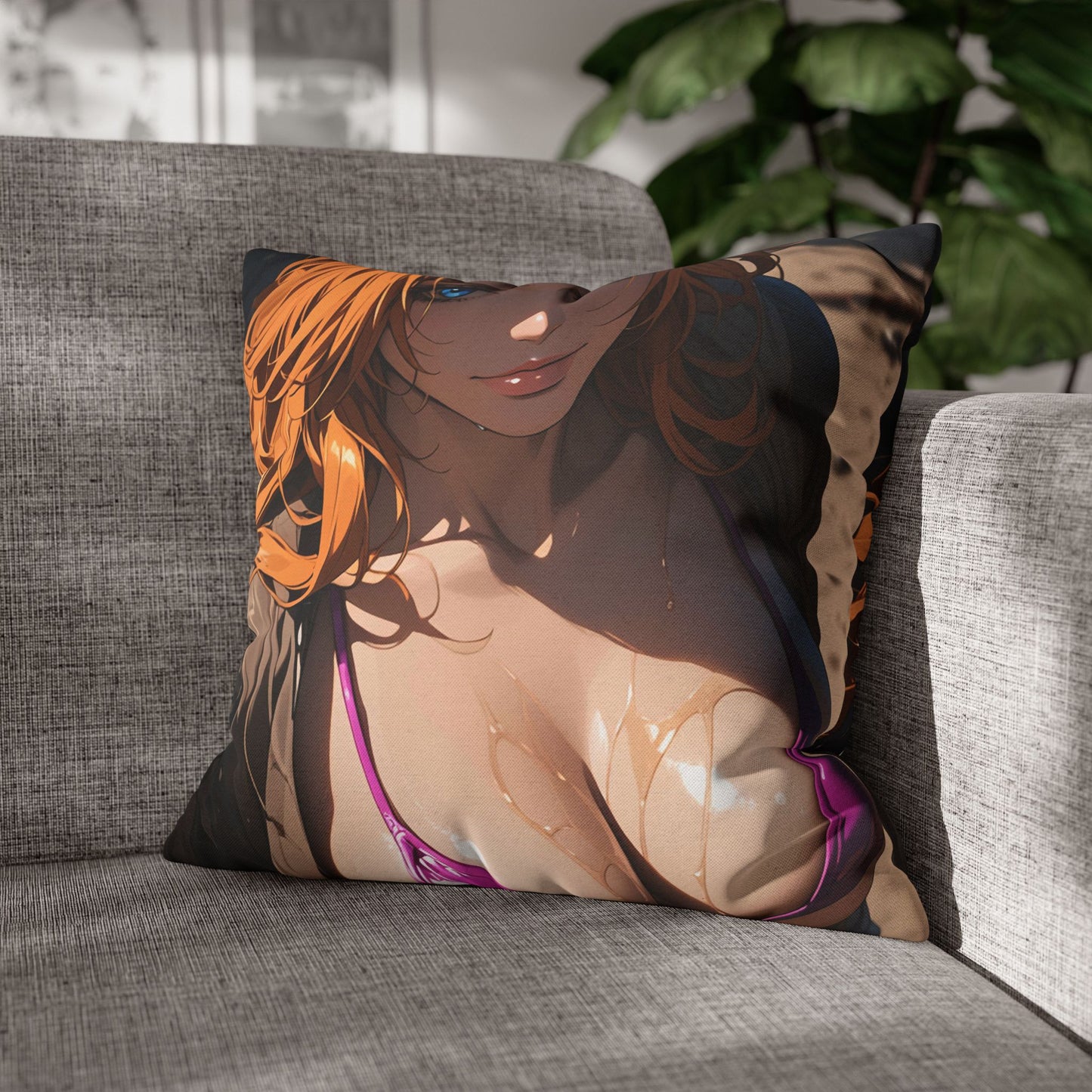 BLEACH-Rangiku01 Spun Polyester Square Pillowcase