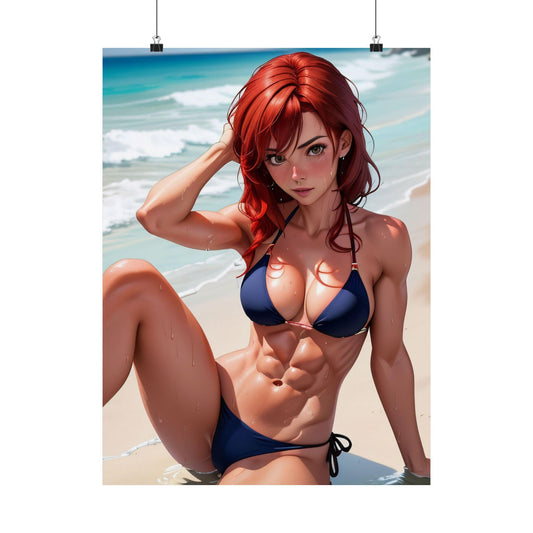 Bikini Redhead Matte Vertical Posters