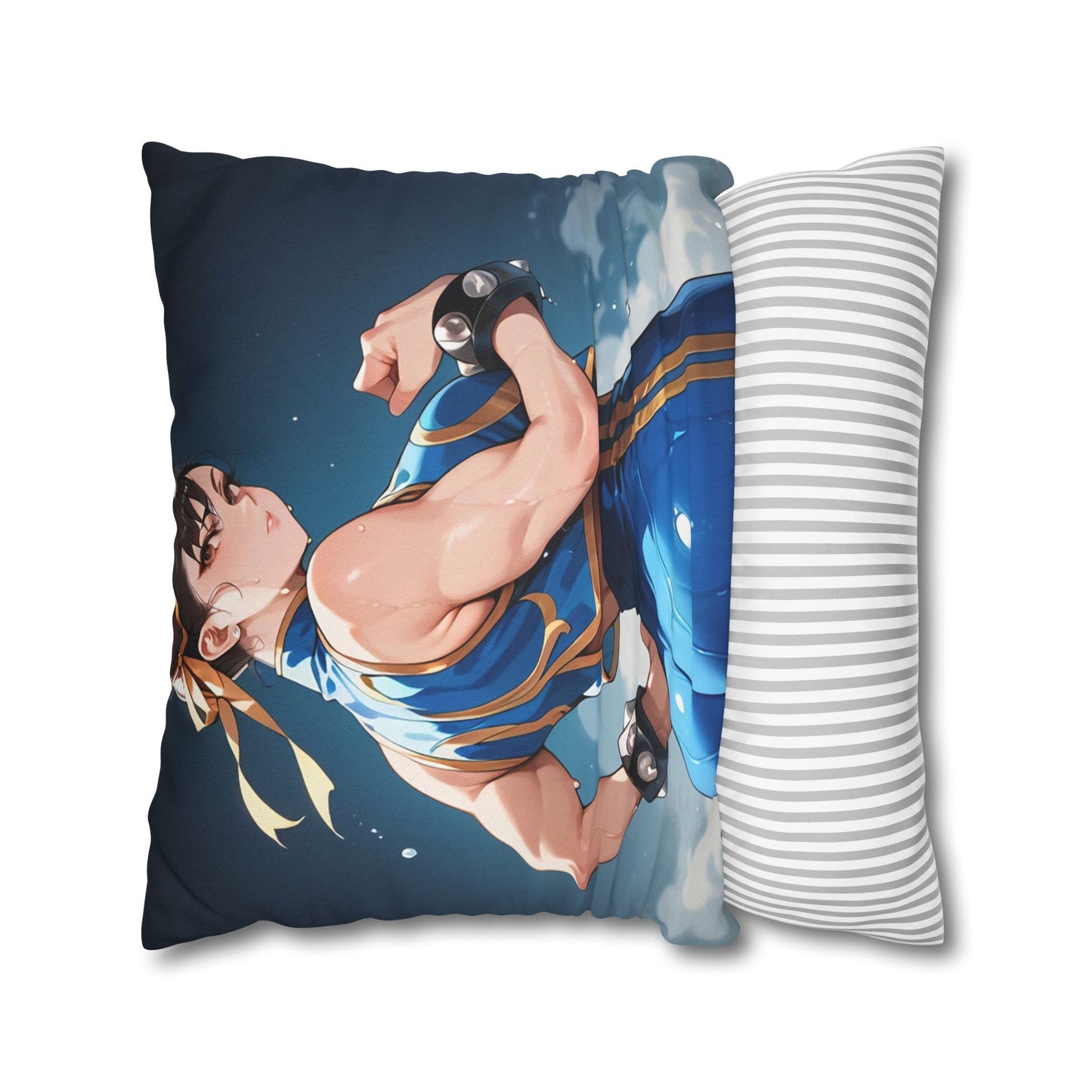 SF - Chun Li 01 Spun Polyester Square Pillowcase