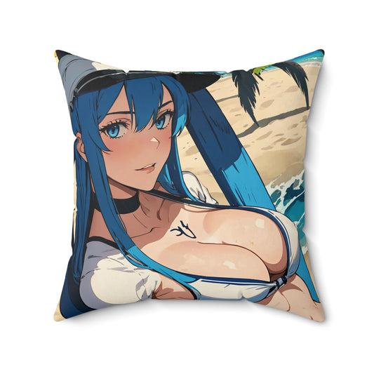 Beach Day Esdeath Spun Polyester Square Pillow