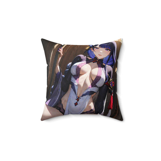 Tempting Raiden Shogun Spun Polyester Square Pillow