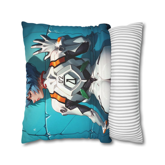 Suited Up Rei Ayanami Spun Polyester Square Pillowcase