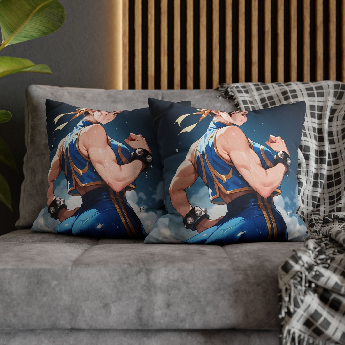 SF - Chun Li 01 Spun Polyester Square Pillowcase