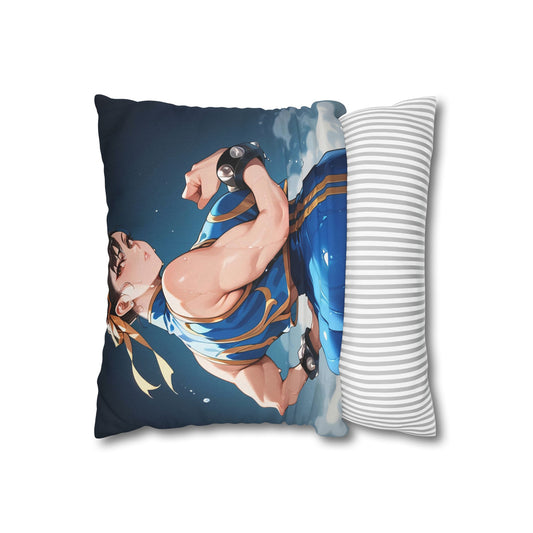 SF - Chun Li 01 Spun Polyester Square Pillowcase