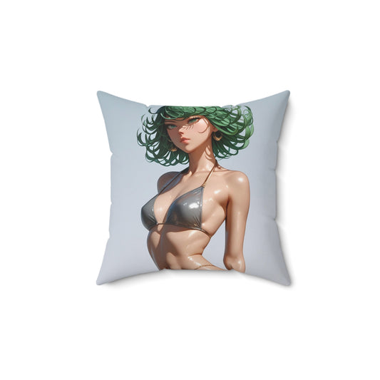 Beach Day Tatsumaki Polyester Square Pillow