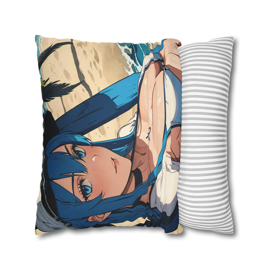 Beach Day Esdeath Spun Polyester Square Pillowcase