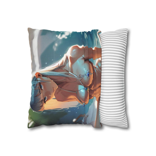 Poolside Gaze Spun Polyester Square Pillowcase