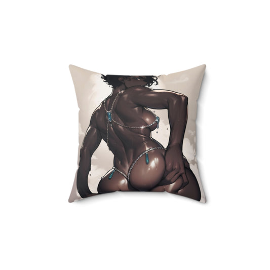 Dark Chocolate Spun Polyester Square Pillow