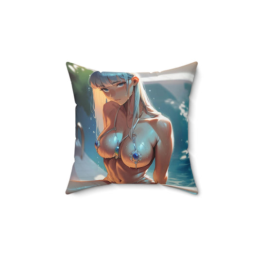 Poolside Gaze Spun Polyester Square Pillow