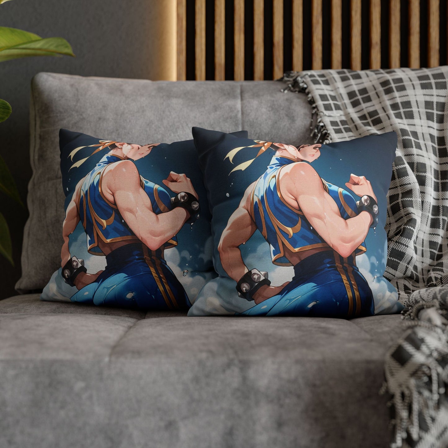 SF - Chun Li 01 Spun Polyester Square Pillowcase