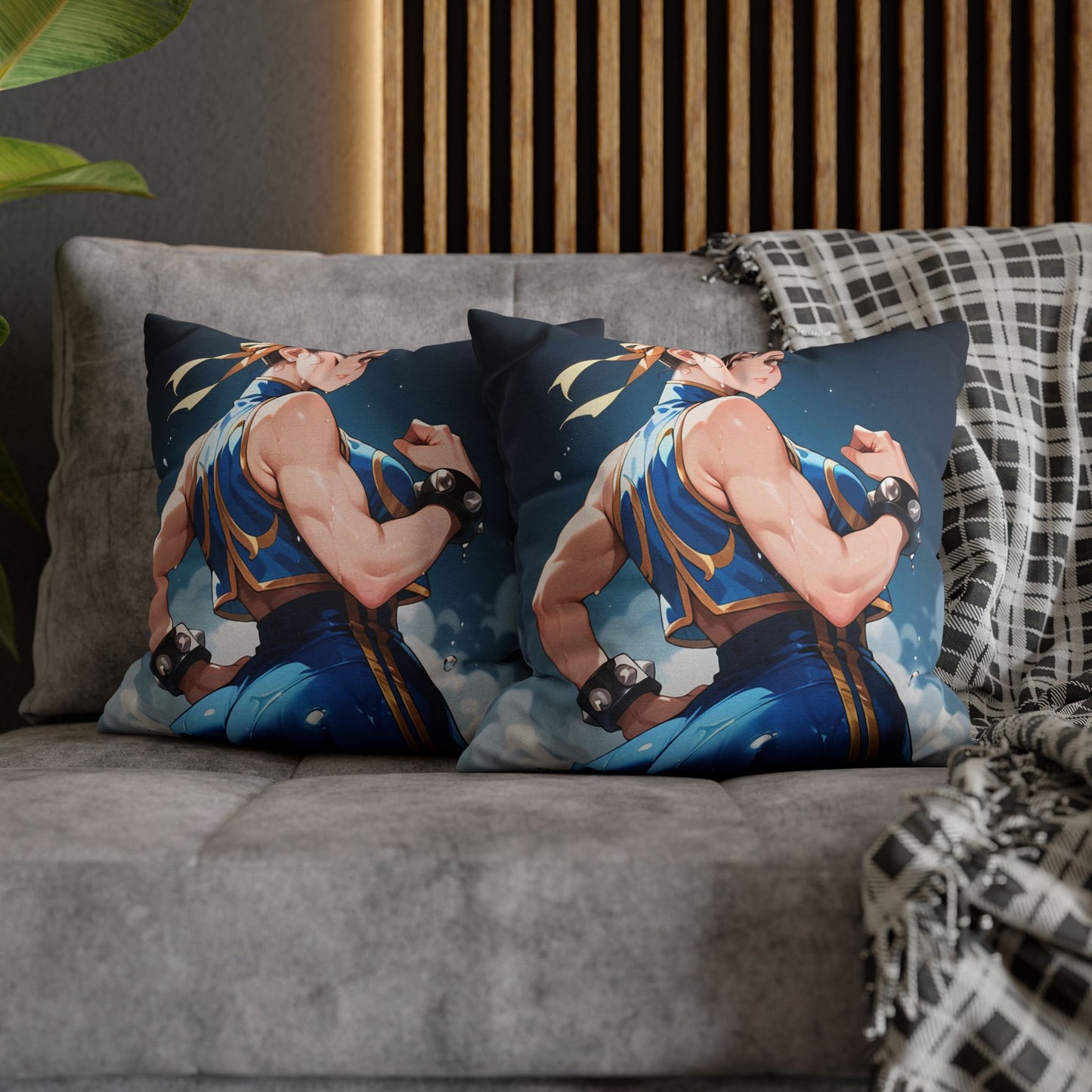 SF - Chun Li 01 Spun Polyester Square Pillowcase