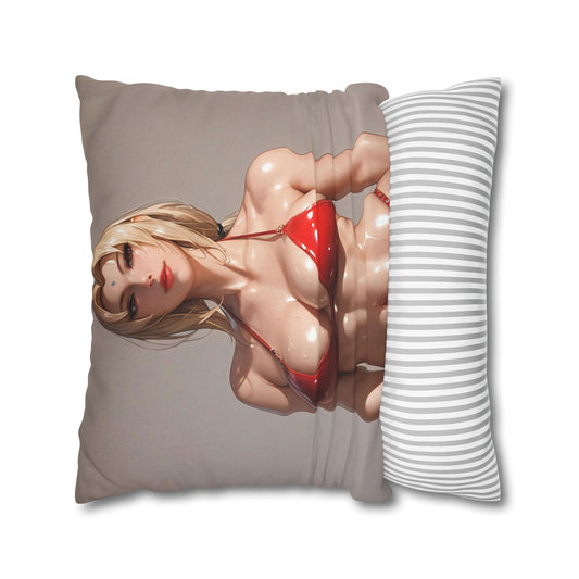 Bikini Tsunade Spun Polyester Square Pillowcase