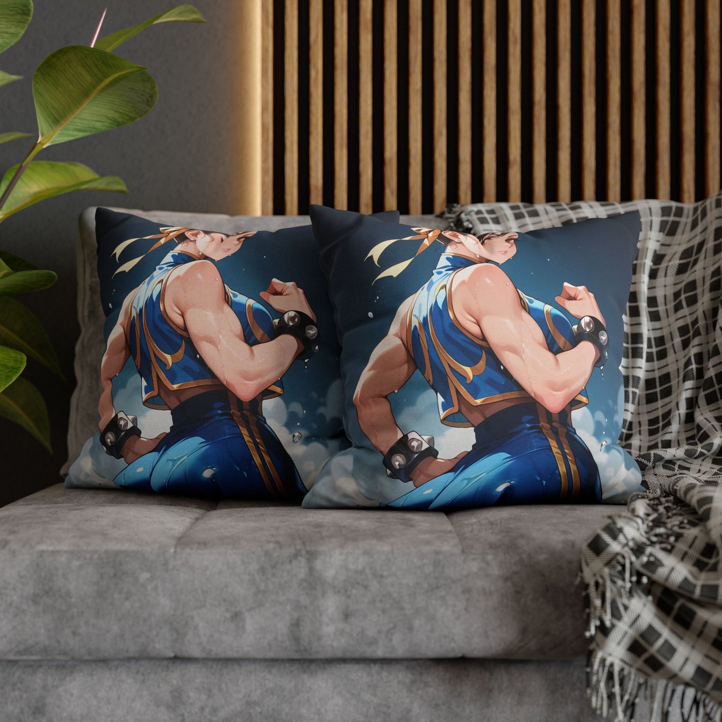 SF - Chun Li 01 Spun Polyester Square Pillowcase